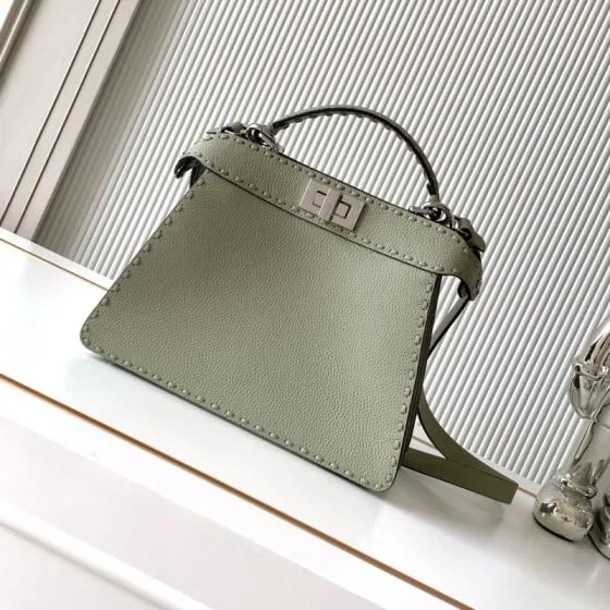 Fendi Peekaboo Green 33x22x14cm shoulder bag Top Quality Replica