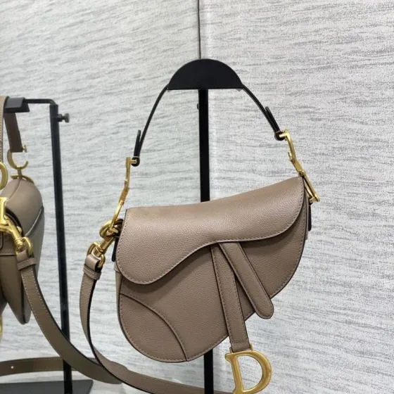Dior Taupe Beige leather crossbody AAA Quality Replica