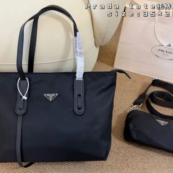 Prada Nylon black 35x29cm tote AAA Quality Replica