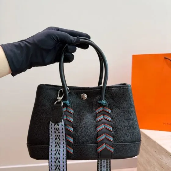 Hermes Garden Party Black leather 23cm tote — 1:1 Replica