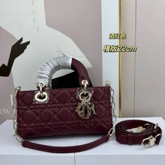 Dior Lady D-Joy Burgundy 22cm shoulder AAA Quality Replica