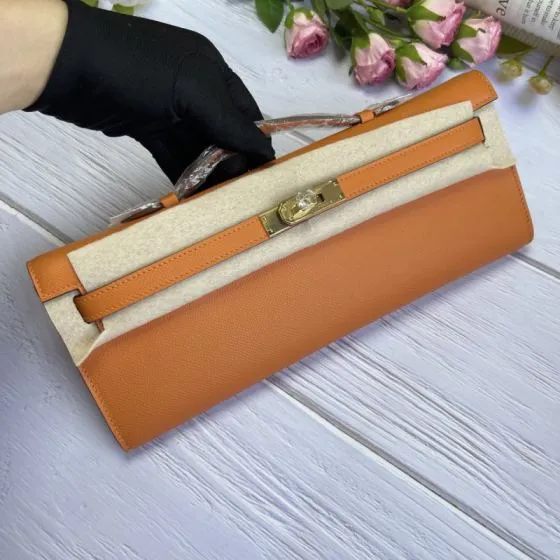 Hermes Kelly Cut Orange Epsom 31 evening Premium Replica