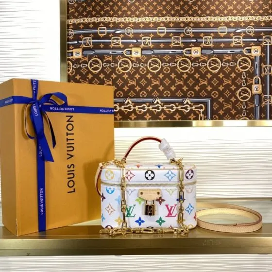 Louis Vuitton Vanity Pouch White Multicolor Monogram crossbody AAA Quality Replica