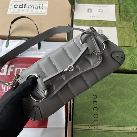 Gucci Horsebit Chain Grey shoulder 1 1 Replica