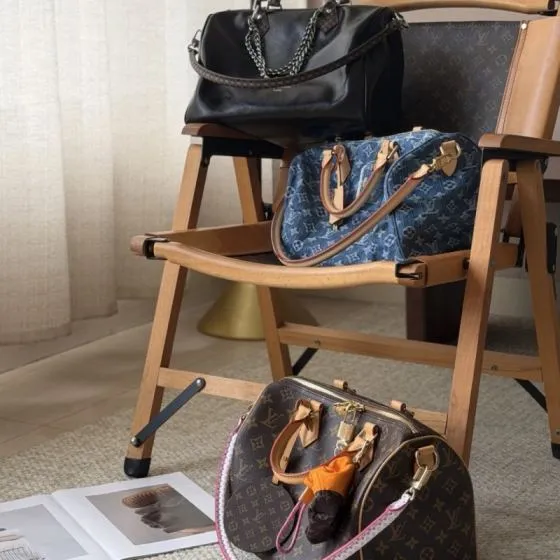 Louis Vuitton Speedy Soft 30 Blue Monogram Denim 30 everyday Premium Replica