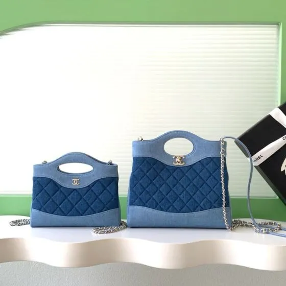 Chanel Blue denim shoulder 1 1 Replica