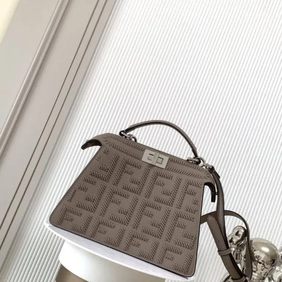 Fendi Peekaboo Gray 33x22x14cm shoulder bag AAA Quality Replica