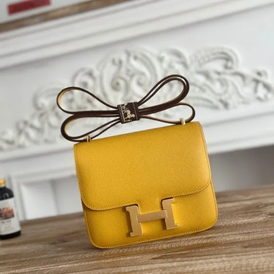 Hermes Constance Yellow crossbody — Premium Replica