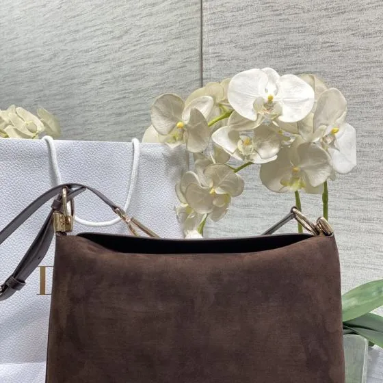 Dior Brown suede medium shoulder — Premium Replica