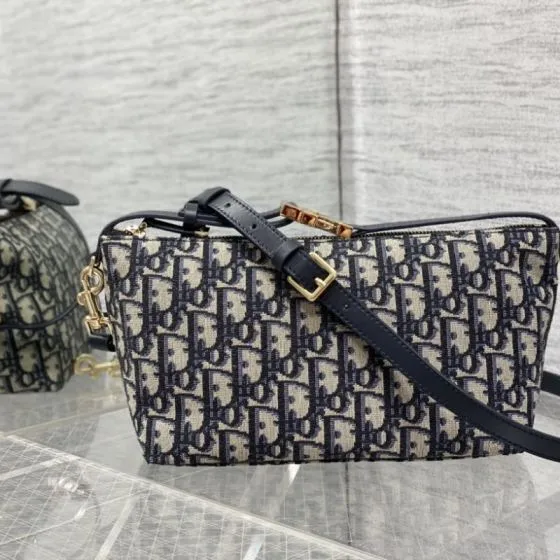 Dior Oblique navy beige shoulder Premium Replica