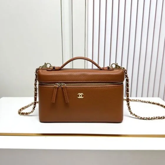 Chanel Vanity Case Brown crossbody Top Quality Replica