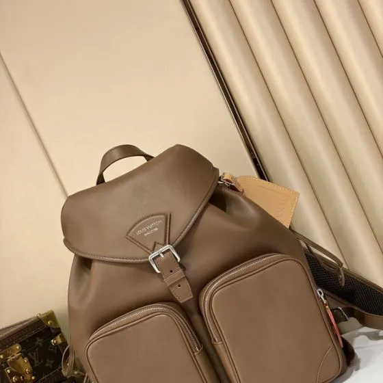 Louis Vuitton Montsouris Cargo Brown leather backpack AAA Quality Replica