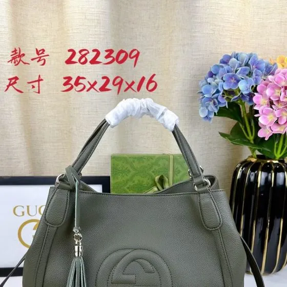Gucci Soho Olive Green 35x29x16cm tote Premium Replica