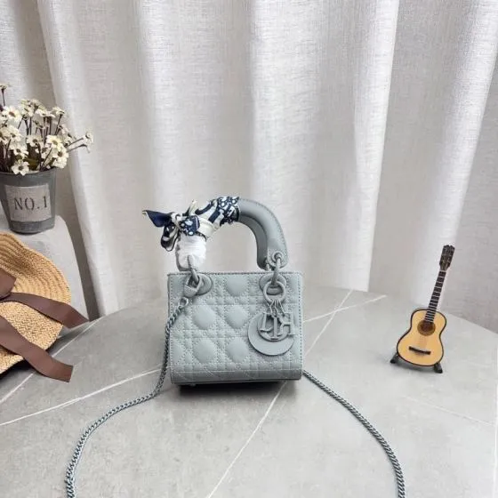 Dior Lady Light Blue shoulder Top Quality Replica