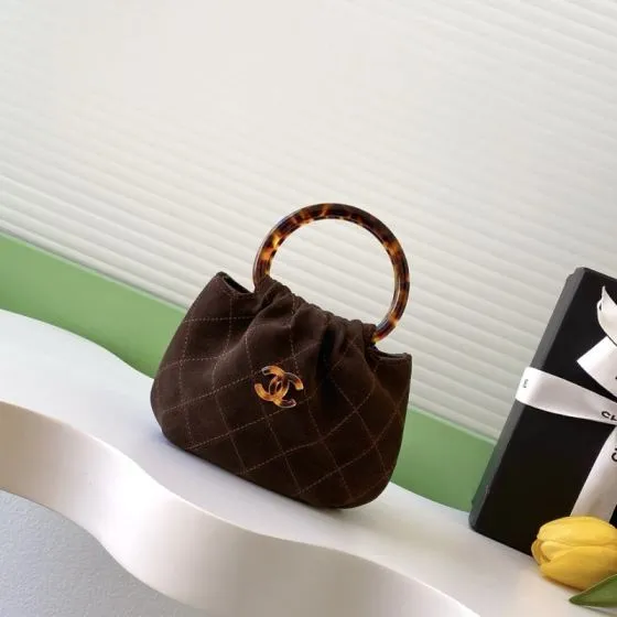 Chanel Brown suede handbag 1 1 Replica