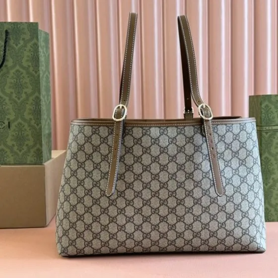 Gucci Ophidia GG Supreme beige ebony tote AAA Quality Replica