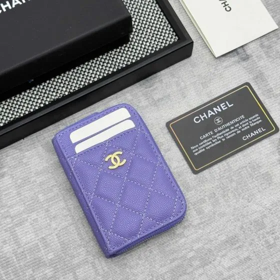 Chanel Purple card holder AAA Quality Replica