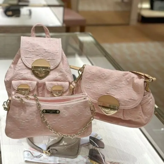 Louis Vuitton Pink Monogram denim everyday Top Quality Replica