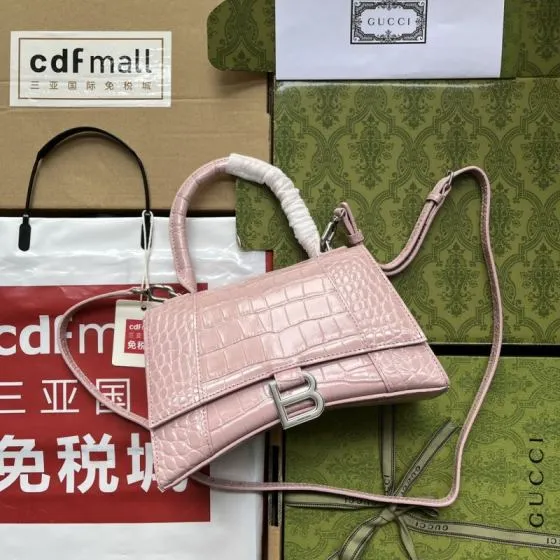 Balenciaga Hourglass Pink 23x14x10cm shoulder bag Premium Replica