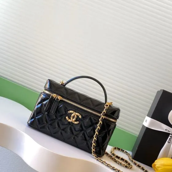 Chanel Black patent crossbody AAA Quality Replica
