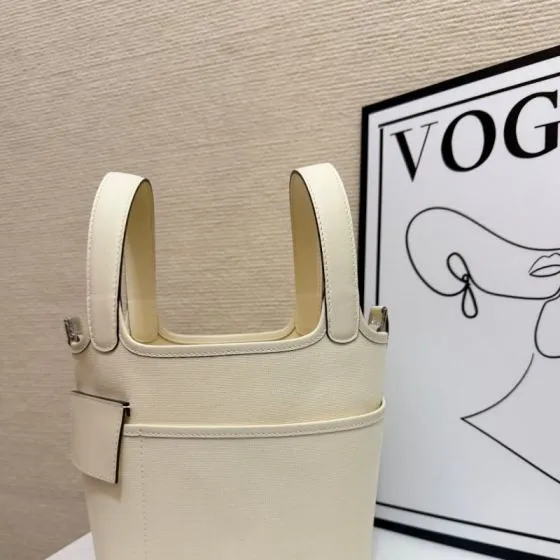 Hermes Cargo Picotin Cream 18cm everyday — Top Quality Replica