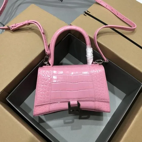 Balenciaga Hourglass Pink 23x14x10cm shoulder bag AAA Quality Replica