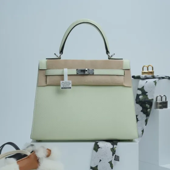 Hermes Kelly Pale green Epsom handbag Premium Replica