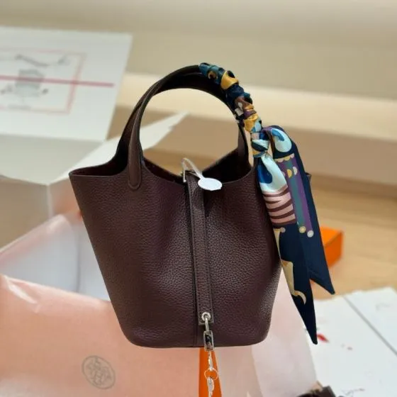 Hermes Picotin Lock Bordeaux Tan everyday Top Quality Replica