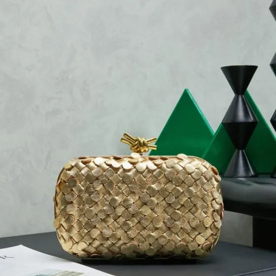 Bottega Veneta Gold shoulder bag Premium Replica