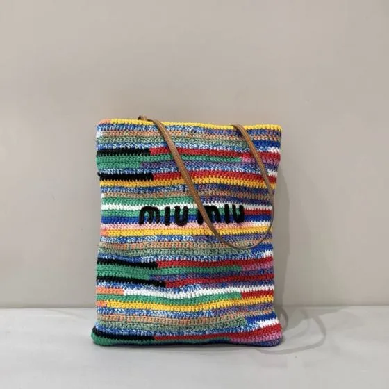 Miu Miu Multicolor Crochet 30x35cm shoulder bag 1 1 Replica