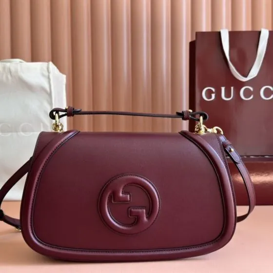 Gucci Blondie Burgundy leather shoulder Top Quality Replica