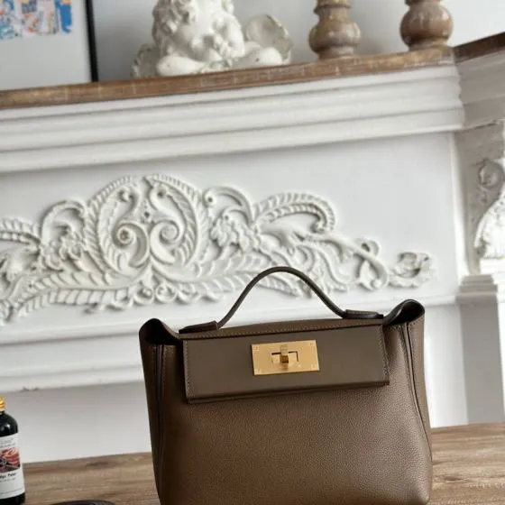 Hermes 2424 Brown mini crossbody Premium Replica