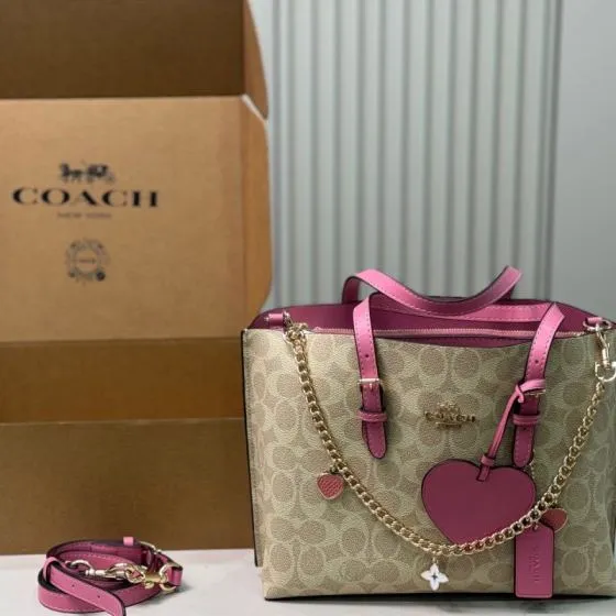 Coach Pink 25x18x10cm shoulder bag Premium Replica