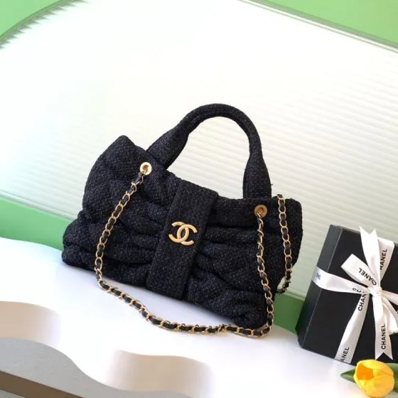 Chanel Black tweed shoulder Top Quality Replica