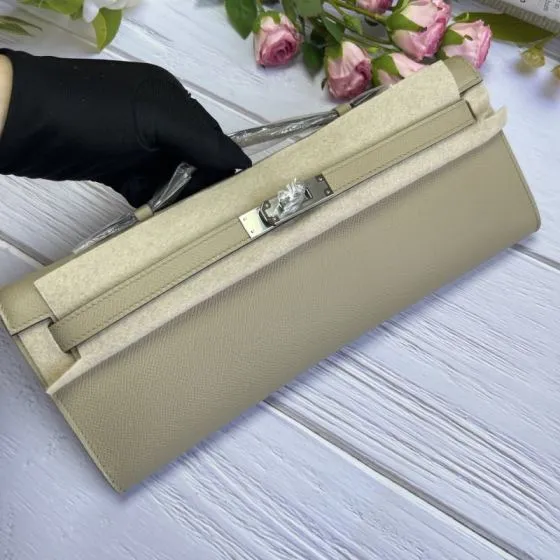 Hermes Kelly Cut Beige Epsom 31 evening AAA Quality Replica
