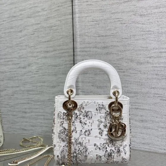 Dior Lady White mini crossbody Top Quality Replica