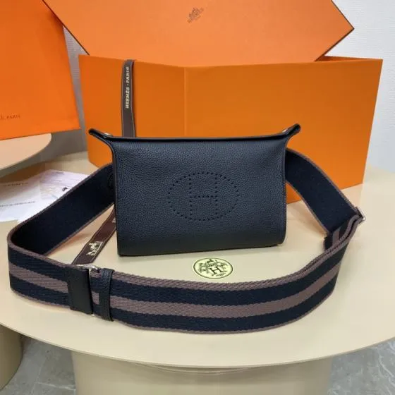 Hermes Evelyne Black leather 29 crossbody — 1:1 Replica