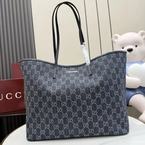 Gucci Blue GG denim tote Premium Replica