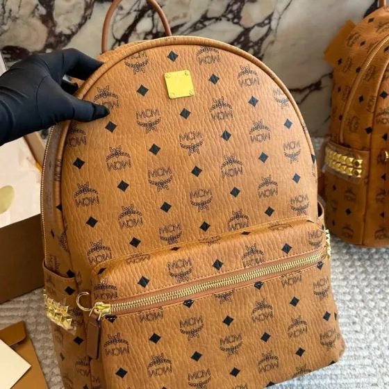 MCM Stark Cognac Visetos small 32 26cm backpack Premium Replica