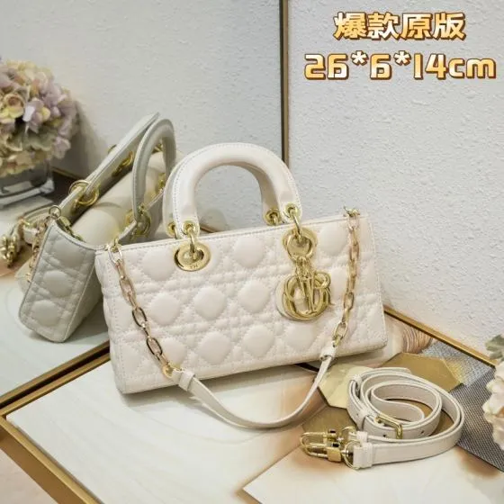 Dior Lady D-Joy White 26 6 14cm shoulder Premium Replica