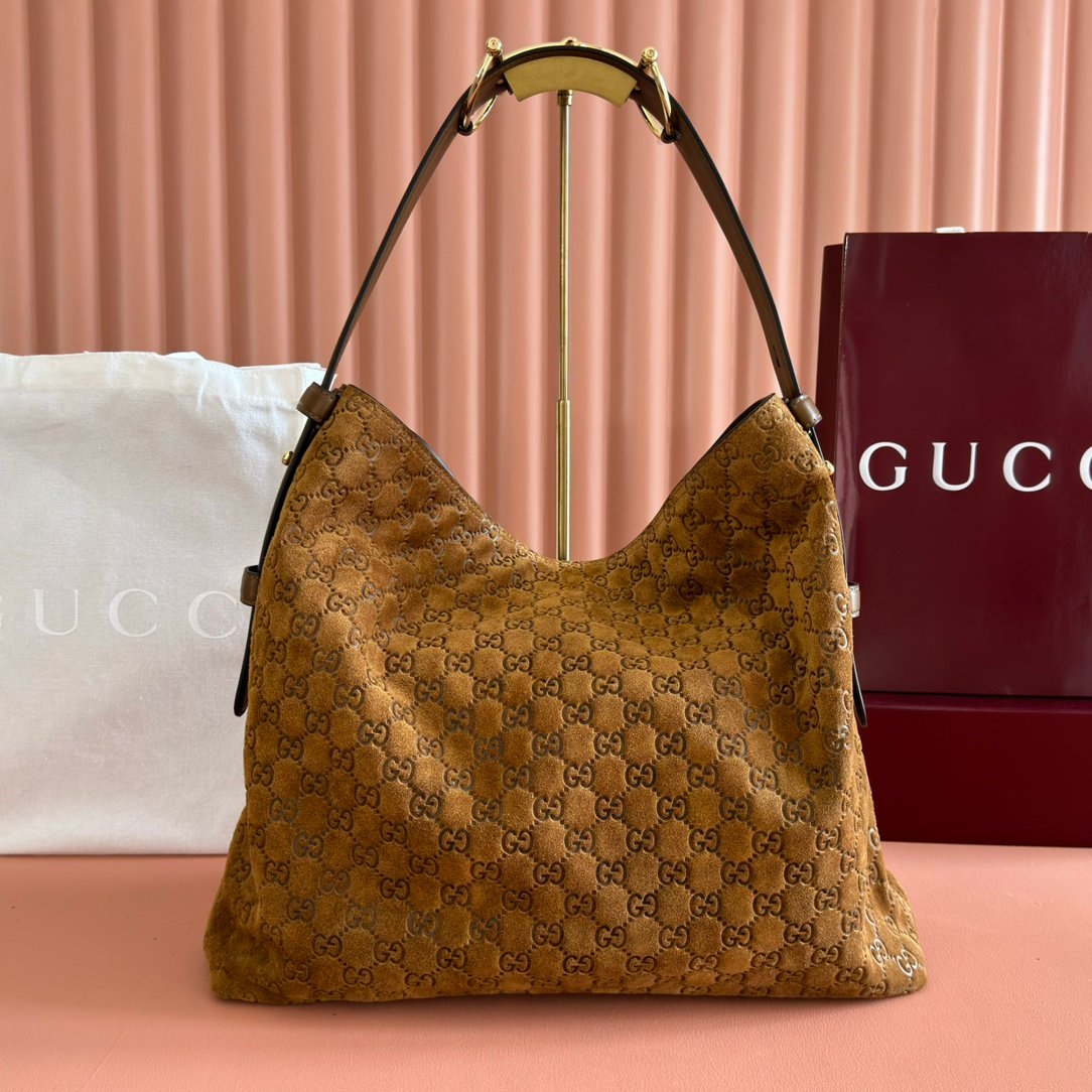 Gucci Beatrix Brown GG suede shoulder everyday