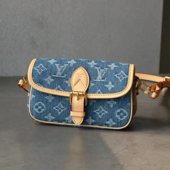 Louis Vuitton Nano Diane Blue Monogram Denim nano crossbody Top Quality Replica