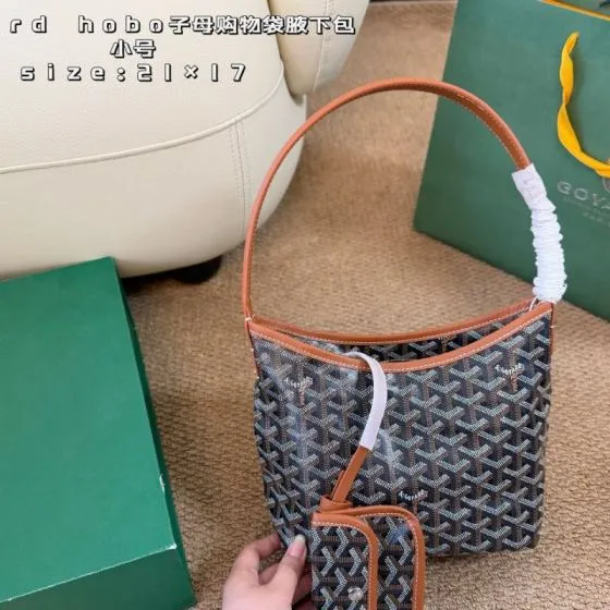 Goyard Hobo Black Tan small 21x17cm shoulder 1 1 Replica