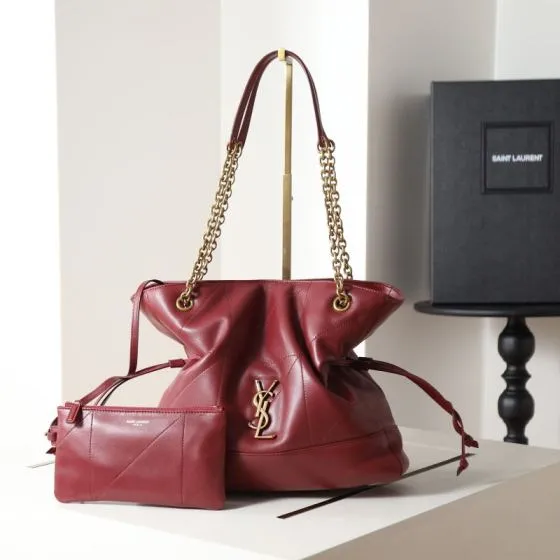 Saint Laurent Jamie Pochon Burgundy large shoulder — Top Quality Replica