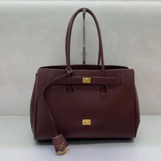 Balenciaga Burgundy leather work Premium Replica