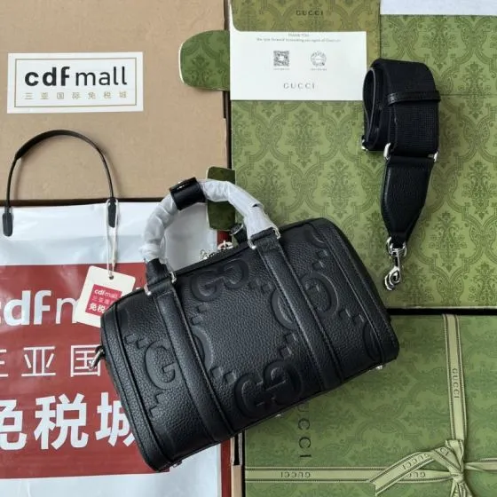 Gucci GG embossed duffle Black travel 1 1 Replica