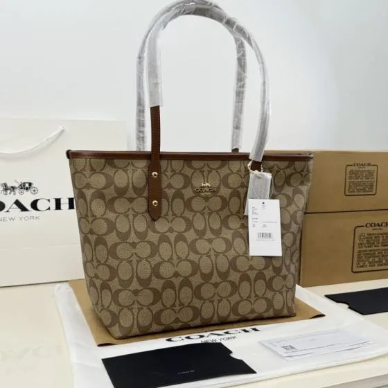 Coach City Brown 38x28x15cm shoulder bag Premium Replica