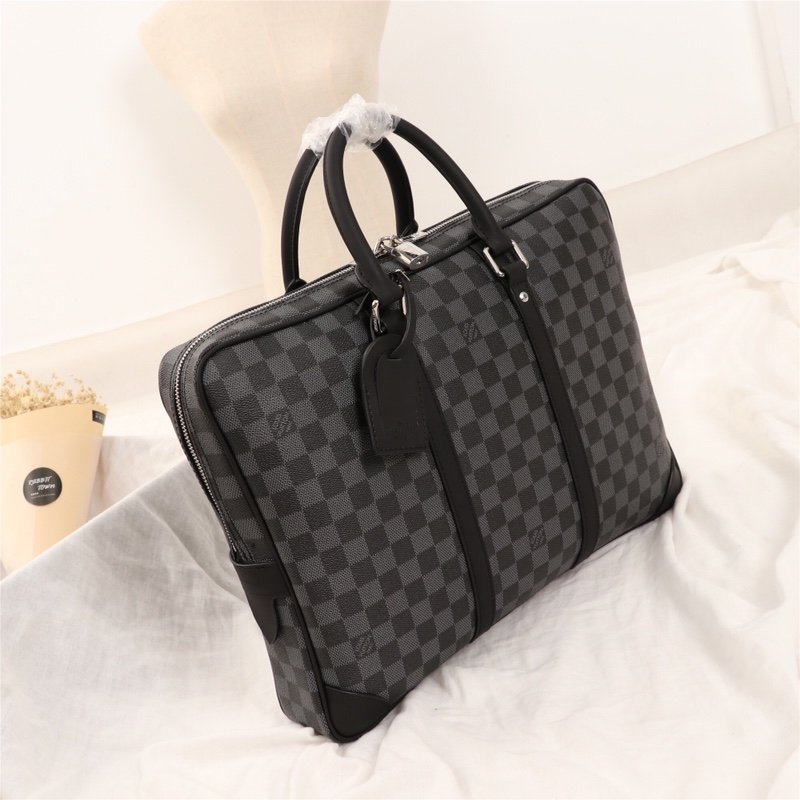 Louis Vuitton M41125 Damier Graphite coated canvas with black leather trim briefcase 41*31*7cm photo 1