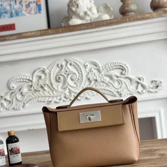 Hermes 2424 Tan mini top handle — Premium Replica