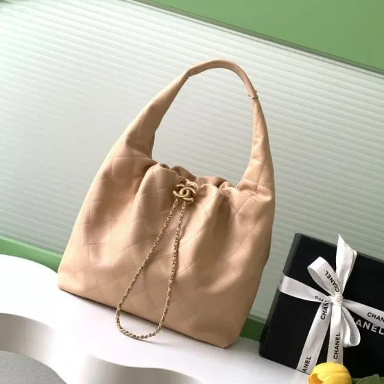 Chanel Hobo Beige shoulder 1 1 Replica